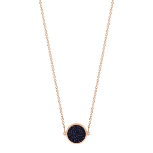 mini ever blue sandstone disc necklace