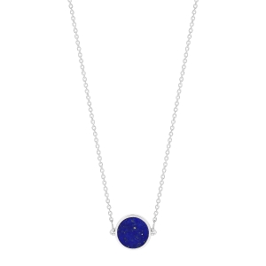 mini ever lapis white gold disc necklace