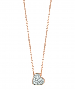 collier or rose 18 carats et diamants<br>by Ginette NY