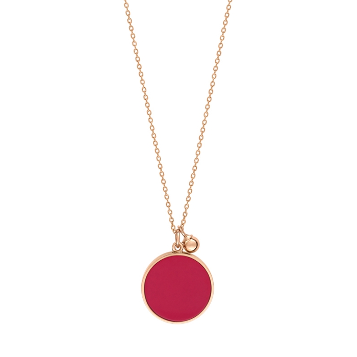 NECKLACE - Maria coral disc on chain | Ginette NY