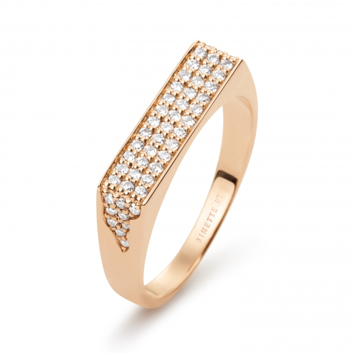 Full Moon Signet Ring | Moon Gold Diamond Ring – Marrow Fine