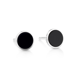 ever onyx white gold disc studs