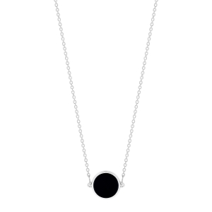 mini ever onyx white gold disc necklace