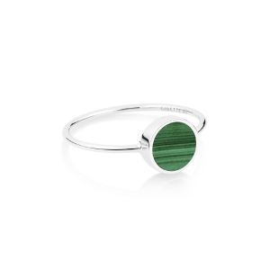 mini ever malachite white gold disc ring