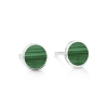 ever malachite white gold disc studs