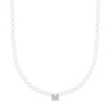 mini midnight pearl & diamond necklace