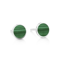 ever malachite white gold disc studs