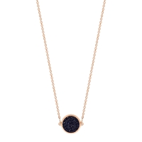 mini ever blue sandstone disc necklace