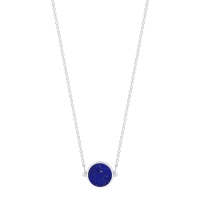 mini ever lapis white gold disc necklace