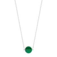 mini ever malachite white gold disc necklace