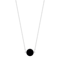 mini ever onyx white gold disc necklace