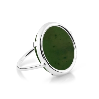 jade white gold disc ring