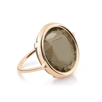 smoky quartz disc ring