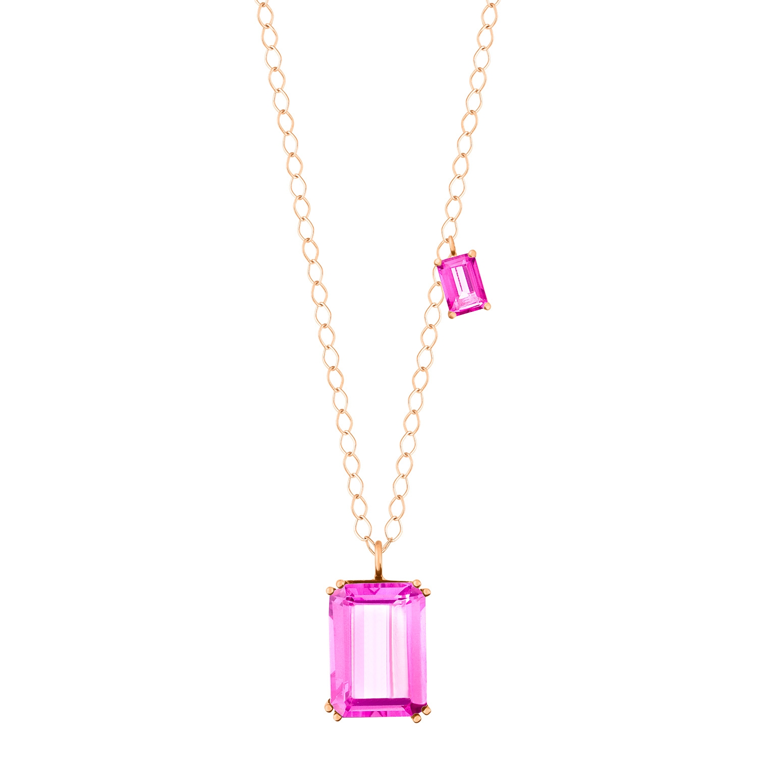 Bright Pink, Topaz Colorblock Tunic Necklace 