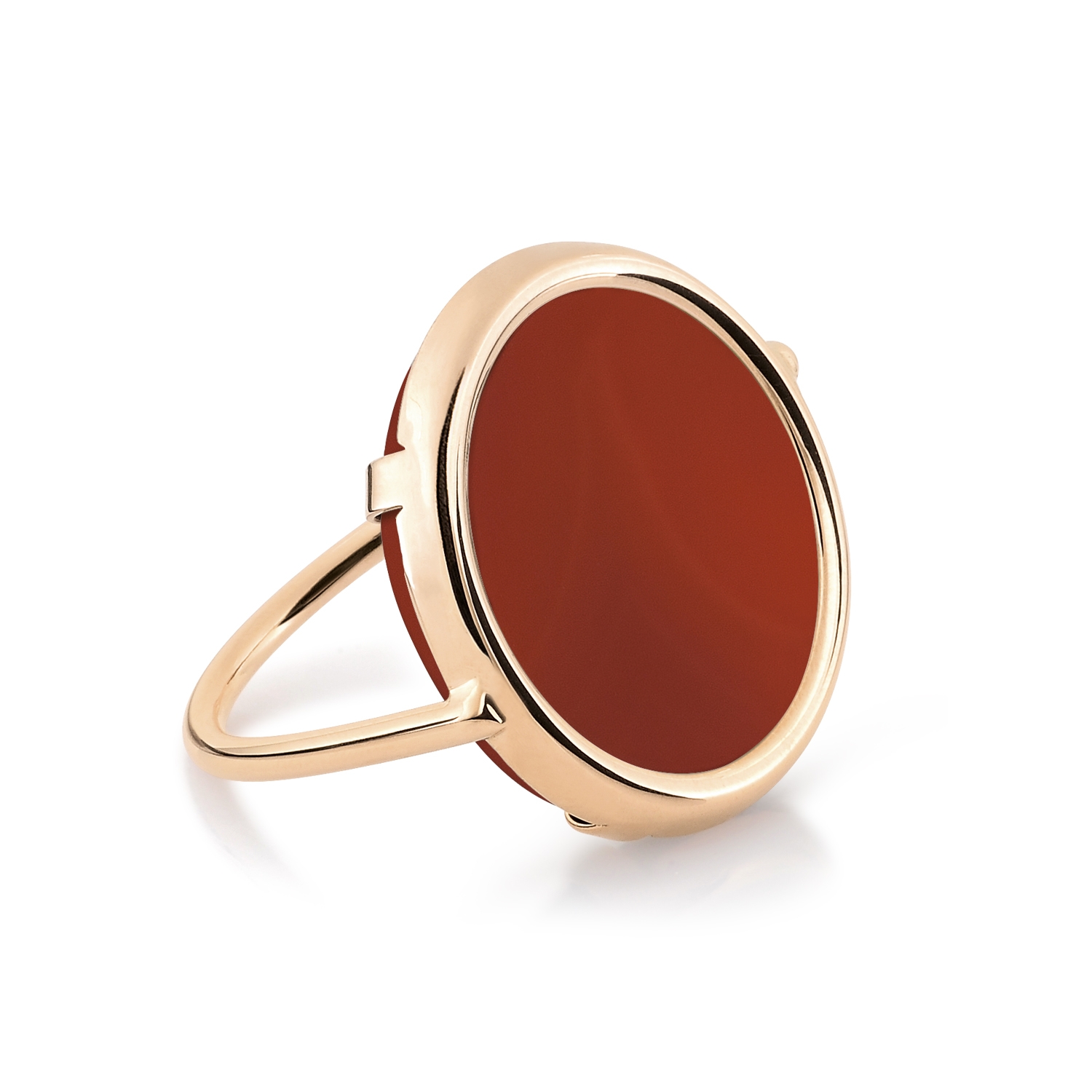 Bague Red agate disc ring Ginette NY