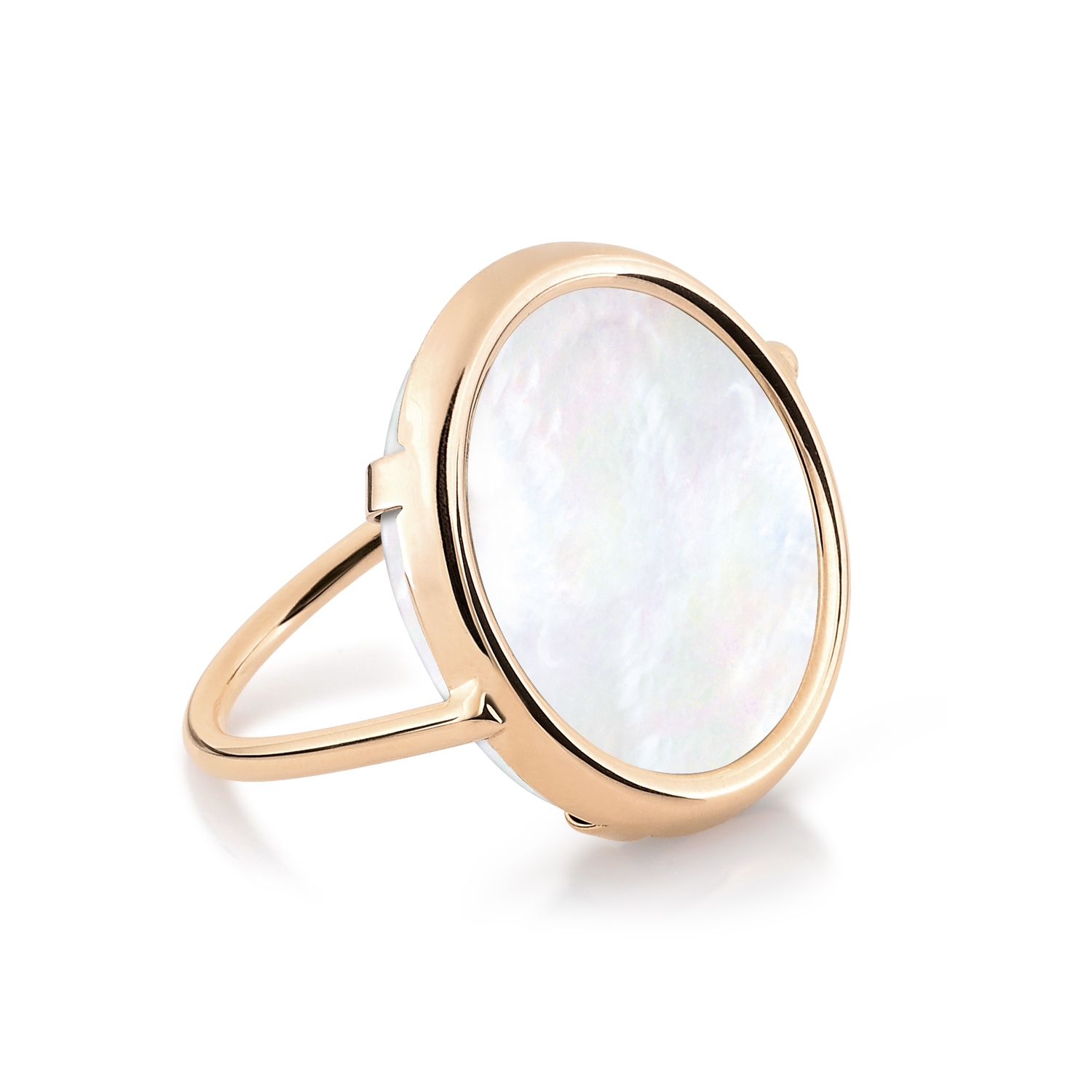 Bague Disc ring mother of pearl Ginette NY