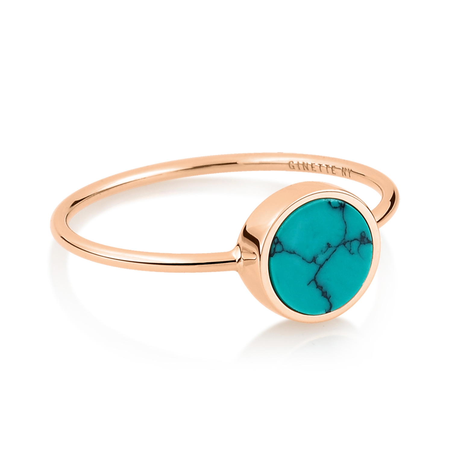 Bague Mini ever turquoise disc ring Ginette NY