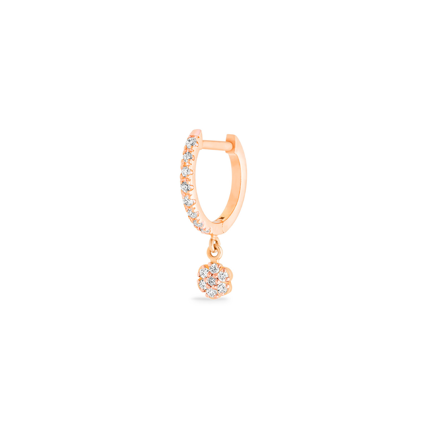 Ginette Ny Be Mine Lotus Solo Diamond Hoop In Pink Gold | ModeSens